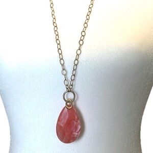 Liz Claiborne Large Glass Pendant Necklace